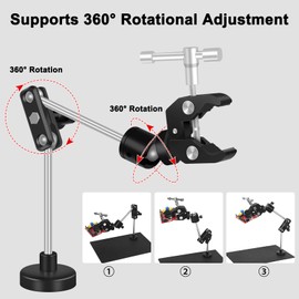 Helping Hands Soldering Magnetic Soldering Clamp with 2.16-inch Jaw Opening, Super Clamp with 1/4 and 3/8 Thread, Flexible Articulating Arms with Clamps, Magnetic PCB Clip for Repairing DIY Work