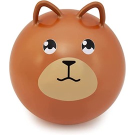 B4E Kids Space Hopper | Inflatable Space Hopper For Children Aged 3 Years and Above | 40cm x 40cm Animal Space Hopper For Kids | Jump and Bounce Space Hopper with Assorted Designs (Bear)