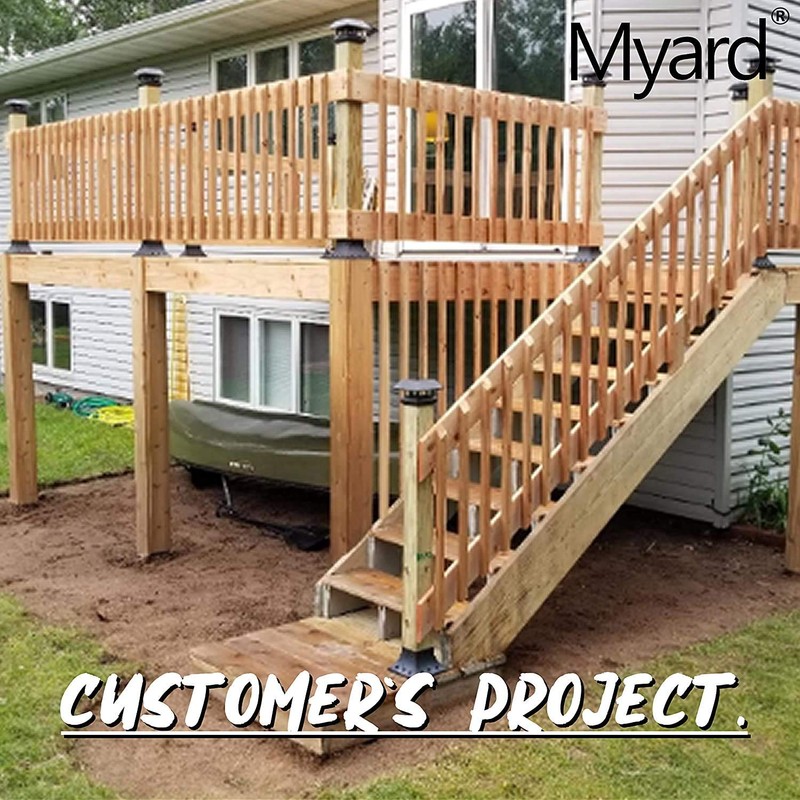 Myard 4x4 (Actual 3.5x3.5) Inches Aluminum Deck Post Base Furniture