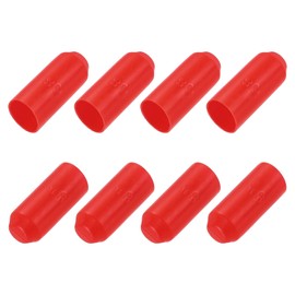 MECCANIXITY 8Pcs Heat Shrink End Cap 18mm ID x 45mm L 2:1 Ratio Heat Shrink Tubing Caps Lined Sealed Waterproof Adhesive for Electrical Wire Cable, Red