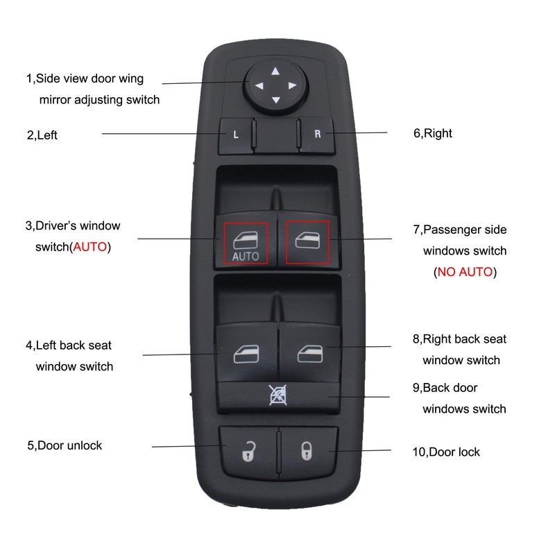 MOCW Driver Side Master Power Window Switch Fit for 2008-2012