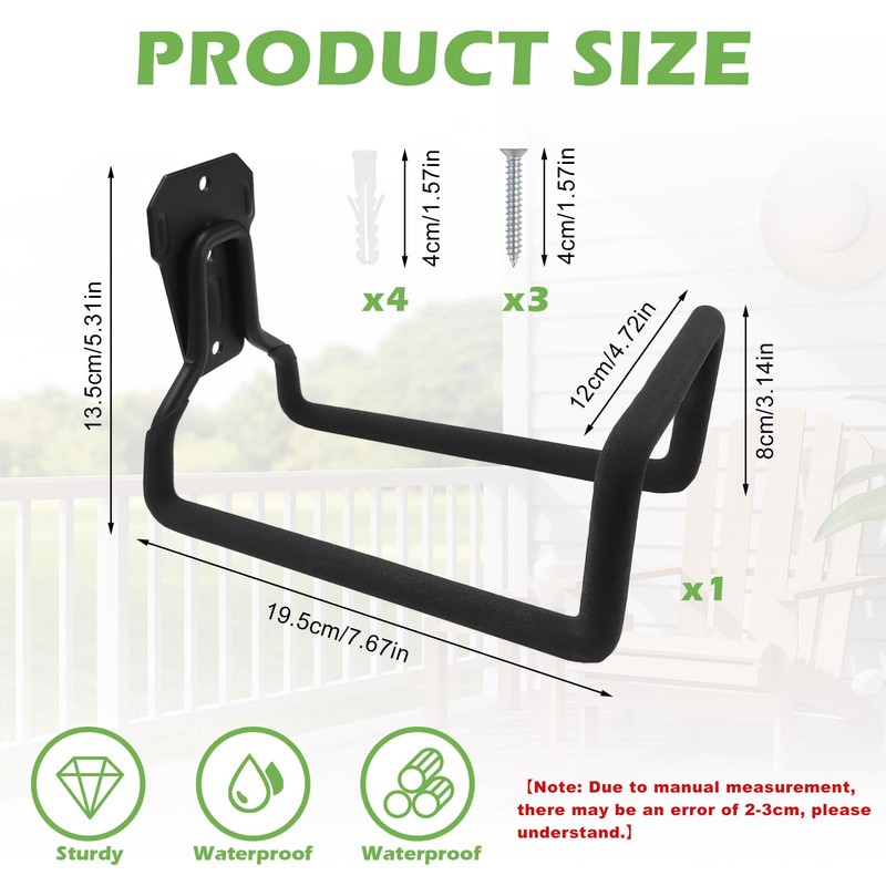 Schlauchhalter Wand, Schlauch Wandhalterung - Gartenschlauch Aufhängung, Langlebige und Platzsparende