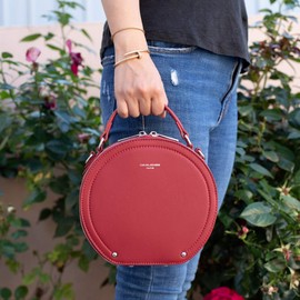 David Jones - Damen Runde Umhängetasche - Frauen Kreis Tasche PU Leder - Crossbody Bag - Top Griff Schultertasche - Schicke Kleine Handtasche - Clutch Pochette Abendtasche - Kamel Braun