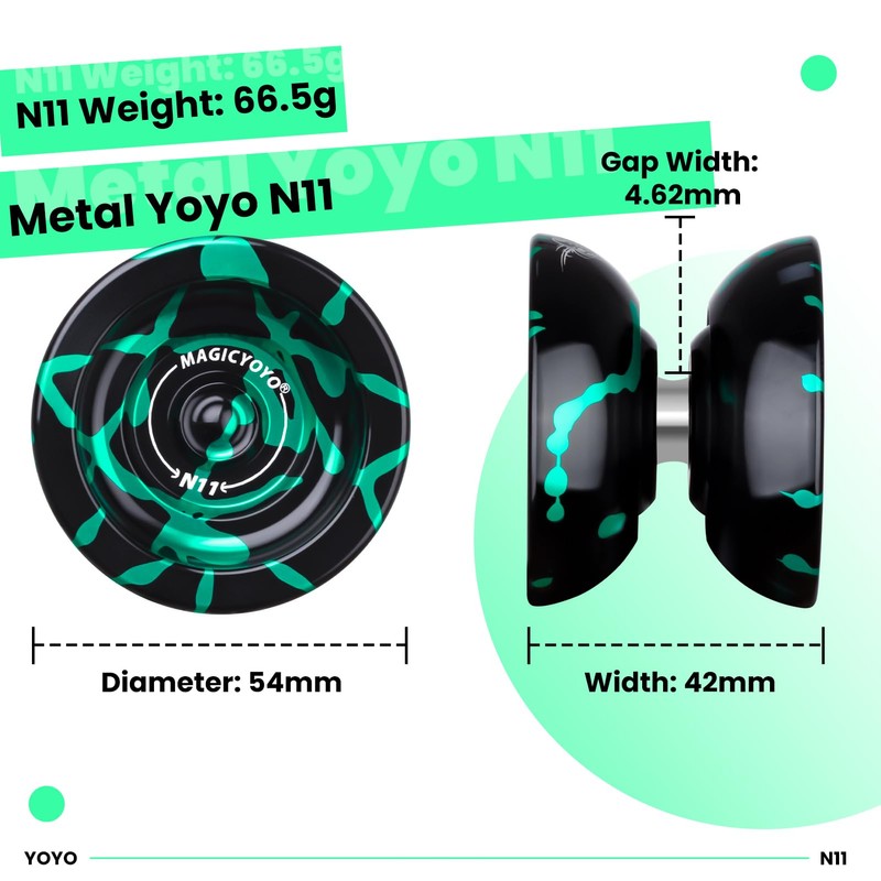 MAGICYOYO N11 Professional Unresponsive Yoyo for Advanced, Dual Mode Metal
