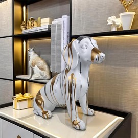Tolatr Dachshund Dog Statue Animal Sculpture Art Figurine Home Decoration Modern Creative Crafts for Living Room Office Wine Cabinet Outdoor Ornaments (17.7Inch)