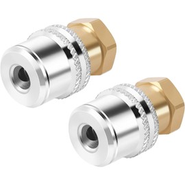 GODESON Air Chuck,1/4FNPT Closed Flow Brass Tire Chuck,Lock On Air Chuck for Tire Inflator Gauge and Air Compressor(2 Pack)