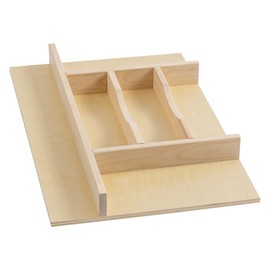 WelFurGeer Silverware Drawer Organizer Tray, Utensil Organizer for Kitchen Drawers, Wood Cutlery Tray Organizer in Drawer, Flatware Drawer Organizer for Flatware, Knives in Kitchen (Natural)