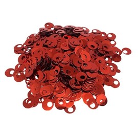 Paillettes de lentejuelas redondas planas de 10/20/30 mm, agujero de 4 mm, mezcla de colores surtidos de lentejuelas acrílicas, 1.7 onzas (50 gramos), 10 mm, rojo