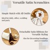 8 Pcs Satin Hair Ties with Knotted Bows, Elastic Hair