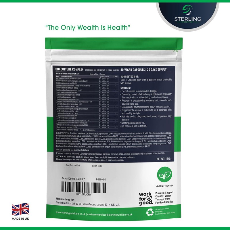 Bio Cultures Probiotic Complex with 22.5 Billion CFU with 22