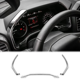 Voodonala Chrome Dashboard Trim for 2015 2016 2017 2018 2019 2020 Ford F150 F250 F350 Super Duty(Chrome, 3pcs/Set)