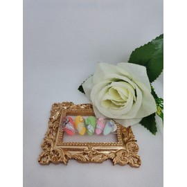 Spring (Stream) Handmade Nail Tips - Short Oval / 봄(시냇가) 수제네일팁 - 숏오발