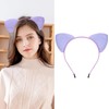 Cute Plush Cat Ears Headband (Purple, One size)