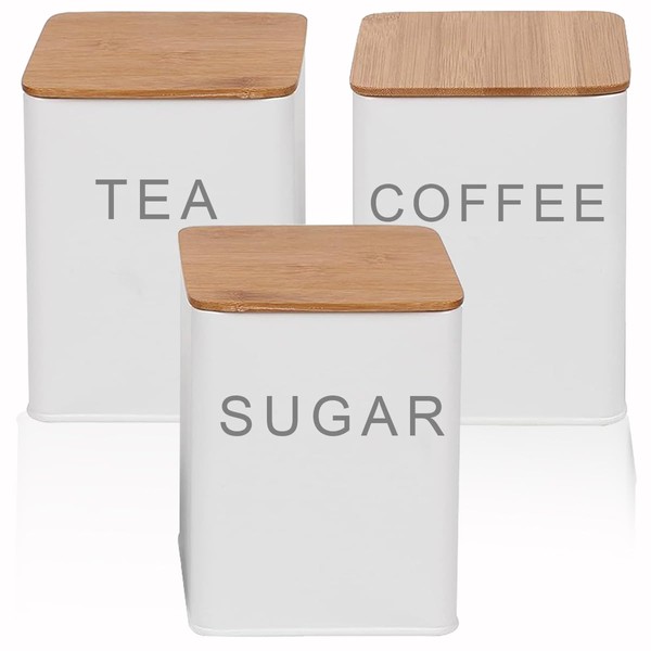 WYIPOLZI Tea Sugar Coffee Canisters Set of 3,Kitchen Canister Sets