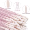 Tbestmax 100 Pcs Disposable Lip Brush with Container, Crystal Pink