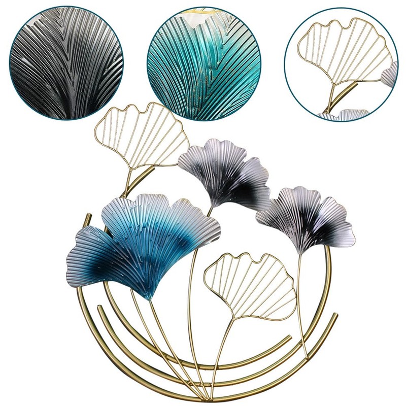 Wall Decor,Wall Hanging Decoration,Home Background Wall Hanging,Ginkgo Leaf Wall Decor,Metal
