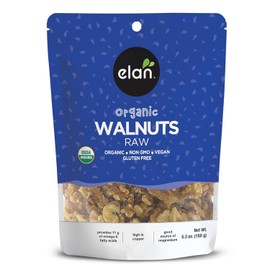 Elan Organic Walnuts, 5.3 oz, Raw Nuts, Unsalted, Unroasted, No Shell, Non-GMO,