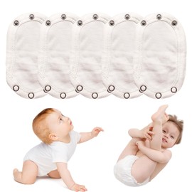 MniimaLuxe Pack of 5 Baby Body Extension, Push Button Extension for Baby Bodysuits, Nappies with Adjustable, Wool Silk Bodysuit, Body Extension Press Stud, Double Layer Fabric