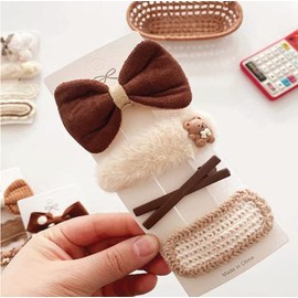 4Pcs Coffee Warm Color Cartoon Princess Hairpins Barrettes| Fashion Hair Barrettes for Women and Girls| Head wear Fashion Accessories Perfect for Kids Teens Girls (Design 5)