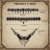 Uintoon 6PCS Black Gothic Lace Choker Necklace Set for Women