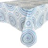 Newbridge 60 x 84 Inch Rectangle Fabric Tablecloth, Blue Circle