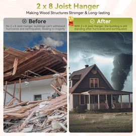50 pcs 2x8 Joist Hanger,LU28 18 Gauge Galvanizing Face Mount Joist Hangers for Wood,Hurricane Tie for Rafter Fits Truss Connectors Rafter Hangers 2x8 Great for Floor Deck and Ceiling Joists