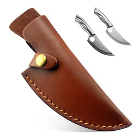 KAKUPPA 6 Inch PU Leather Knife Sheath for Matsato Knives, Universal PU Leather Sheath with Belt Loop for Kitchen Chef and Boning Knives, Suitable for Knives with Blade Lengths of 6in/15.24cm or Less (6in Brown 1pc)
