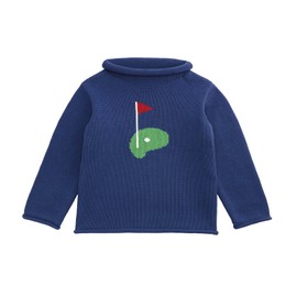 Mud Pie Boys Kids Golf Rollneck Sweater, Navy