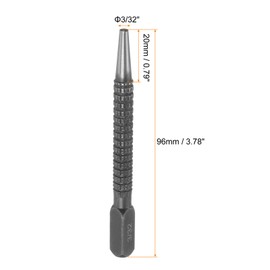sourcing map 2pcs Center Punch 3/32" Carbon Steel Non-Slip Nail Setter Punch Tapered Alignment Center Hole Pin Tool for Plastic Metal Wood Scribe Marking