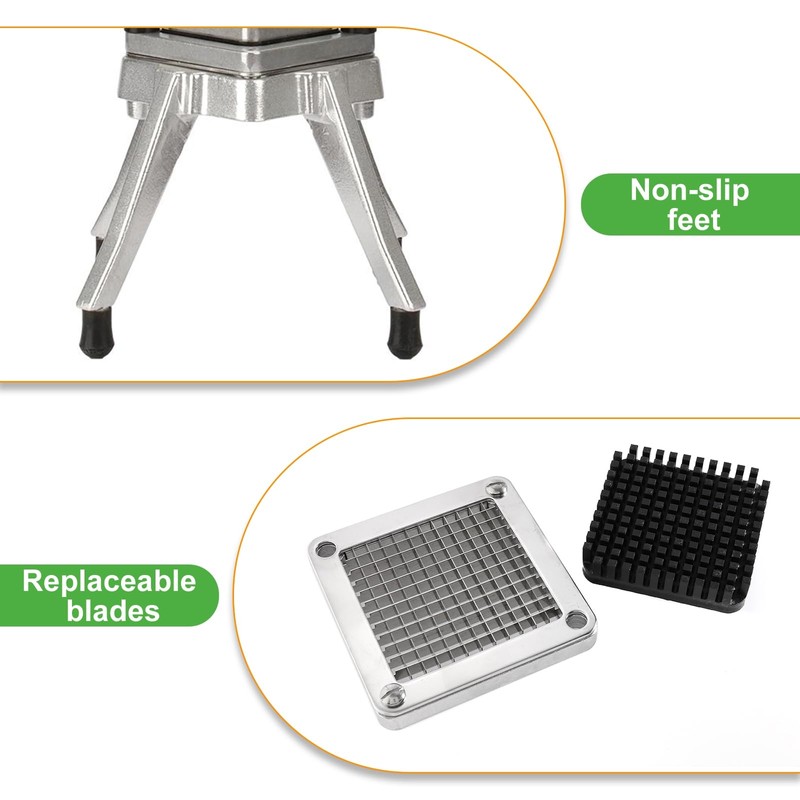 POWLAB Commercial Chopper Vegetable Cutter Fruit Dicer Heavy Duty Stainless