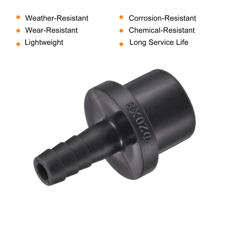 sourcing map PVC Pipe Fitting 8mm Barbed x 20mm OD