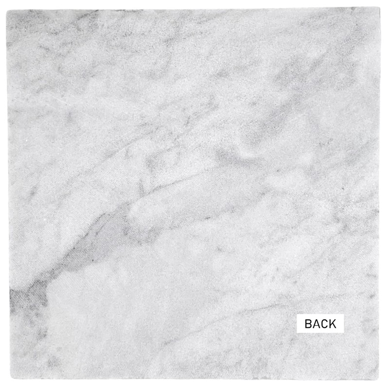Tenedos Carrara Bianco Italian White 12x12 Marble Tile, Honed Matte