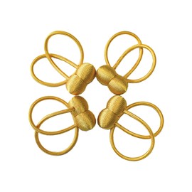 4 Pack Magnetic Curtain Tiebacks, Decorative Curtain Holdbacks for Window Décor (4, Yellow -Circle)