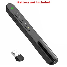 Universal 2.4GHz Wireless Presenter Remote Control PowerPoint Clicker Presentation Pointer - Black