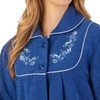 Slenderella Womens Button Up Dressing Gown Soft Boucle Fleece Embroidered