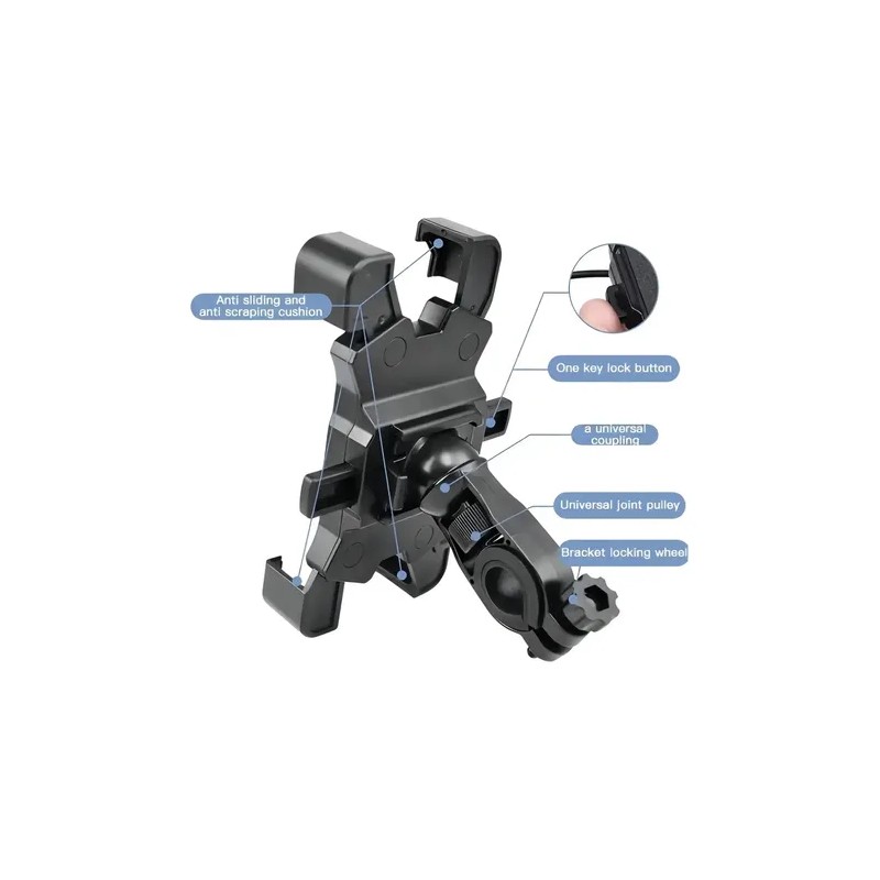 Soporte Sina Antideslizante 360° Para Celular En Bici Y Moto