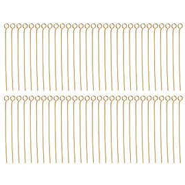 Shapenty 320PCS Mini Metal Open Eye Pin Head Eyepins for Earring Pendant Beading Jewelry Finding Making Beaded Chain Connector DIY Craft (Gold, 40mm)