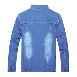 LZLER Mens Jean Jacket Denim Motorcycle Riding Cowboy Jacket for Men Ripped Button Down