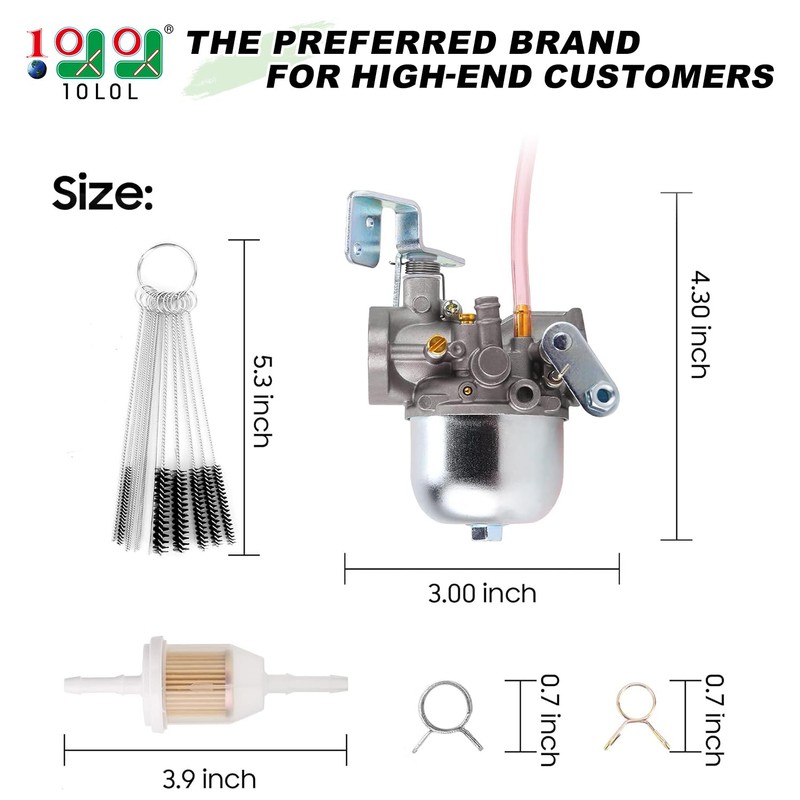 10L0L Carburetor Kit for EZGO Marathon 2-stroke Gas 1980-1987, Replace