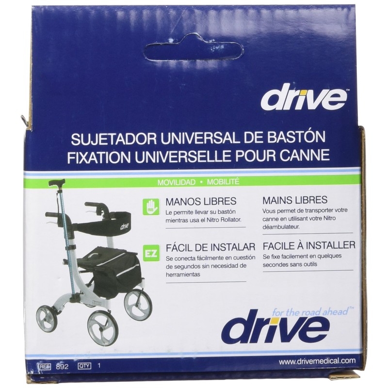 Drive Medical 892 Nitro Cane Holder for Nitro Rollators, Black