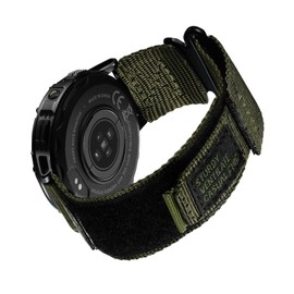 MEGALITH 22 mm Nylon Strap for Men Replacement Velcro Watch Strap with Quick Release Compatible with Smartwatch and Watch - Sport Adjustable Watch Straps, Green nylon, Military