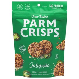 ParmCrisps – Jalapeno Cheese Parm Crisps, Made Simply with 100% REAL Cheese | Healthy Keto Snacks, Low Carb, High Protein, Gluten Free, Oven Baked, Keto-Friendly | 1.75 Oz (Pack of 6)