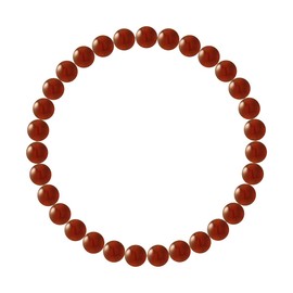 NÀGÀRJUNA - Red Agate Bracelet 6 mm – High Resistance Elastic - Unisex Jewellery