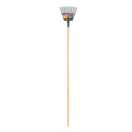 Superflex 54-Inch Wood Handled Poly Leaf Rake with 8-Inch Head for Raking Small Spaces
