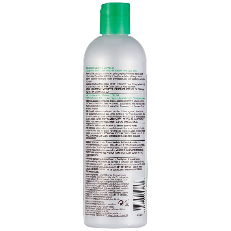 hask cucumber aloe water weightless shine conditioner 12oz