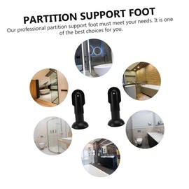 HOMSFOU Pack of 2 Bathroom Partition Fittings for Toilet Divider Wall Stand Support Feet for Toilet Dividers Bathroom Supply Rail Cutting Base Accessories Divider Shelf Plastic