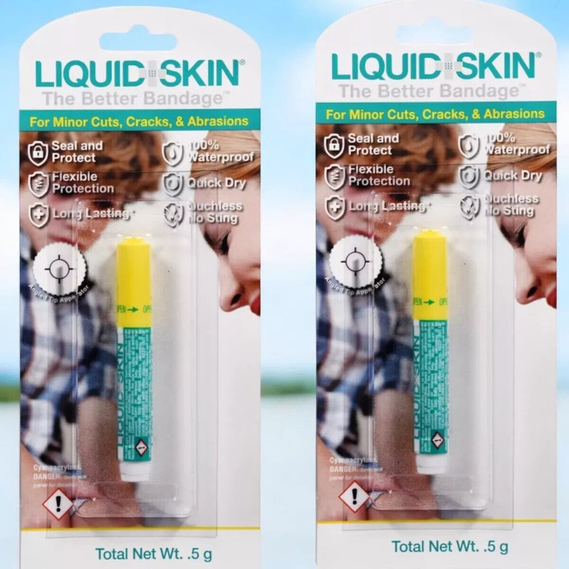 Liquid Skin 5x Liquid Skin Better Bandage Seals Cuts/Scrapes, Waterproof,