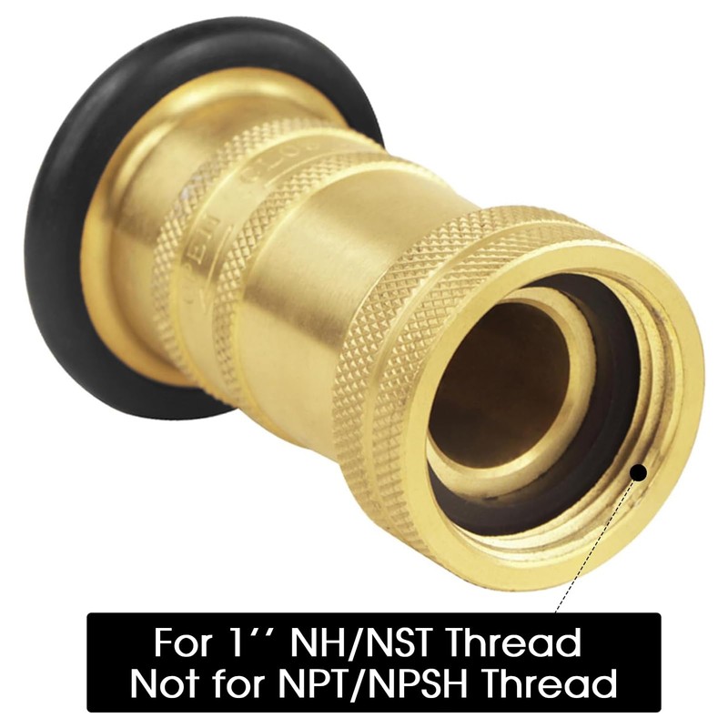 Fire Hose Nozzle 1" NH/NST Spray Jet Fog, 100 PSI