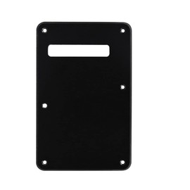 Guitar Anatomy Strat Stratocaster Electric Guitar Back Plate Trem Tremolo cover USA MEX FIT - Black Matt (SIngle Ply)