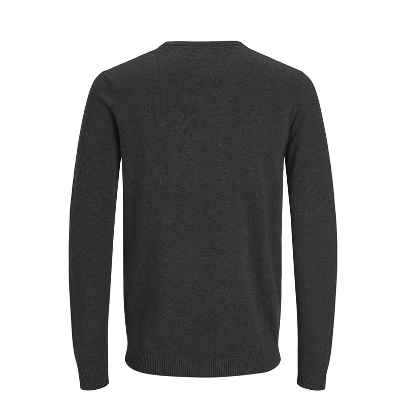 JACK & JONES Male Plus Size Pullover Basic, Dark grey